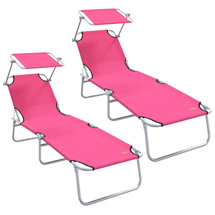 Solstol 2 pcs Rosa 58 x 188 x 77cm Polyester
