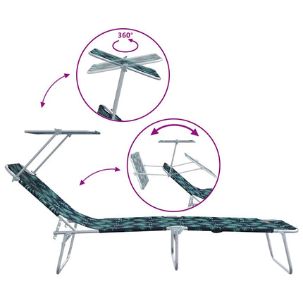 Solstol 2 pcs Grön 58 x 188 x 77cm Polyester