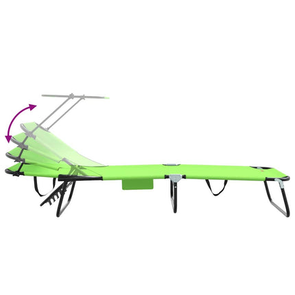 Hopfällbar solstol Grön 190 x 57 x 81 cm oxford