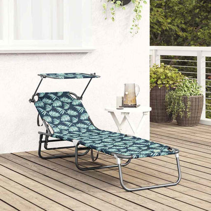 Hopfällbar solstol Flerfärgsdesign 190 x 57 x 81 cm oxford