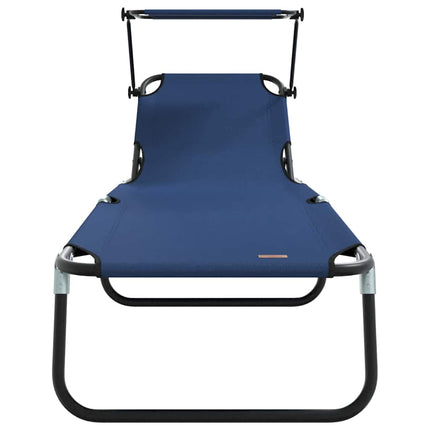 Hopfällbar solstol 2 pcs Blå 190 x 57 x 81 cm oxford