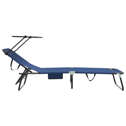 Hopfällbar solstol 2 pcs Blå 190 x 57 x 81 cm oxford
