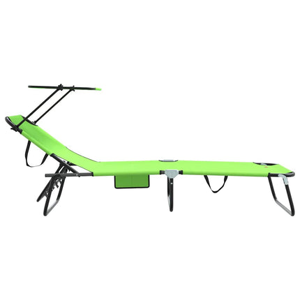 Hopfällbar solstol 2 pcs Grön 190 x 57 x 81 cm oxford