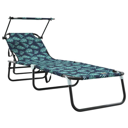 Hopfällbar solstol 2 pcs Flerfärgsdesign 190 x 57 x 81 cm