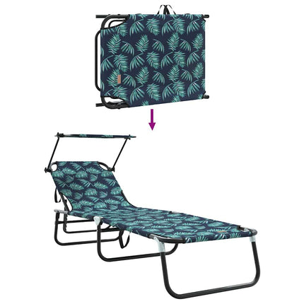 Hopfällbar solstol 2 pcs Flerfärgsdesign 190 x 57 x 81 cm