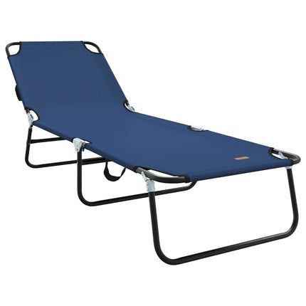 Hopfällbar solstol Blå 188 x 57 x 86,5 cm Polyester