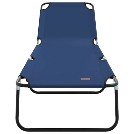 Hopfällbar solstol Blå 188 x 57 x 86,5 cm Polyester