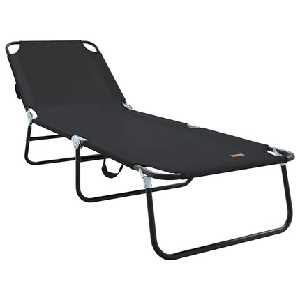 Hopfällbar solstol Svart 188 x 57 x 86,5 cm Polyester