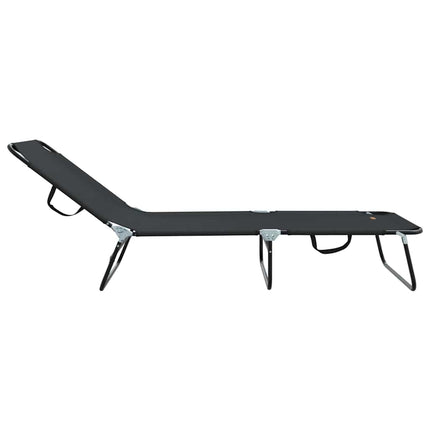 Hopfällbar solstol Svart 188 x 57 x 86,5 cm Polyester