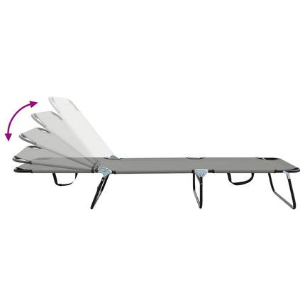 Hopfällbar solstol Grå 188 x 57 x 86,5 cm Polyester