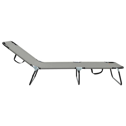 Hopfällbar solstol Grå 188 x 57 x 86,5 cm Polyester