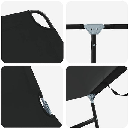 Hopfällbar solstol 2 pcs Svart 188 x 57 x 86,5 cm Polyester