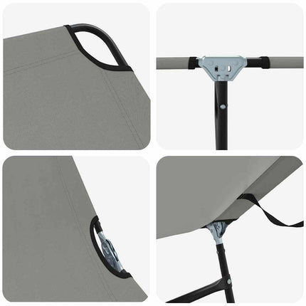 Hopfällbar solstol 2 pcs Grå 188 x 57 x 86,5 cm Polyester