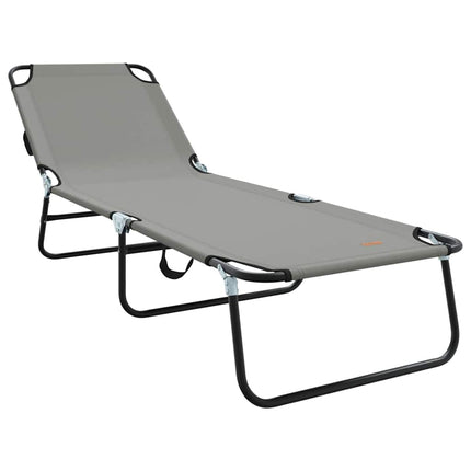 Hopfällbar solstol 2 pcs Grå 188 x 57 x 86,5 cm Polyester