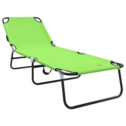 Hopfällbar solstol 2 pcs Grön 188 x 57 x 86,5 cm Polyester