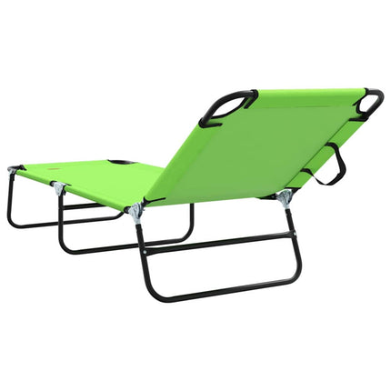 Hopfällbar solstol 2 pcs Grön 188 x 57 x 86,5 cm Polyester