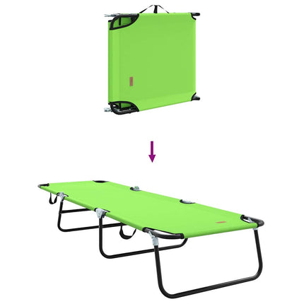 Hopfällbar solstol 2 pcs Grön 188 x 57 x 86,5 cm Polyester