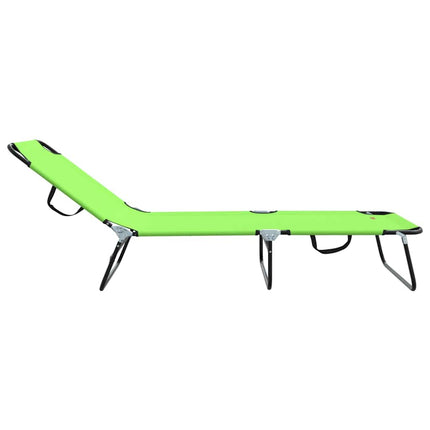 Hopfällbar solstol 2 pcs Grön 188 x 57 x 86,5 cm Polyester