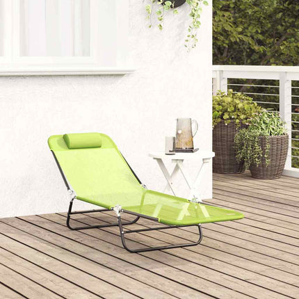 Hopfällbar solstol Grön 182 x 55 x 85,5 cm Textilene