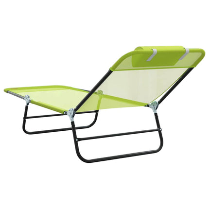 Hopfällbar solstol Grön 182 x 55 x 85,5 cm Textilene