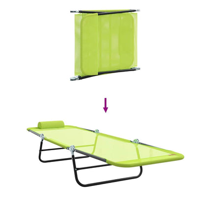 Hopfällbar solstol Grön 182 x 55 x 85,5 cm Textilene