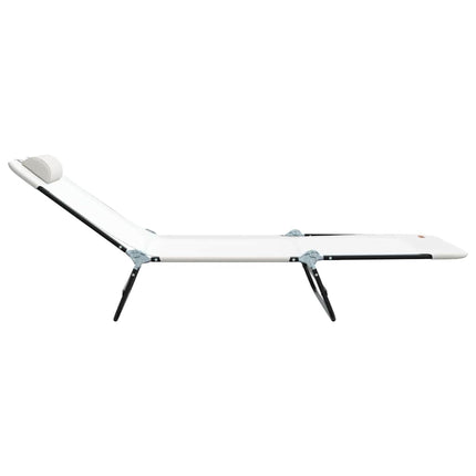 Hopfällbar solstol 2 pcs Kräm 182 x 55 x 85,5 cm Textilene