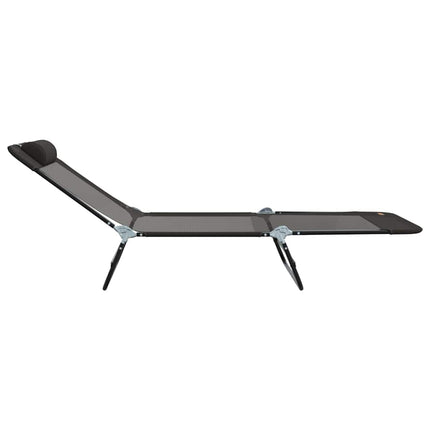 Hopfällbar solstol 2 pcs Svart 182 x 55 x 85,5 cm Textilene