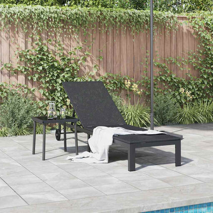 Solbädd Svart 206 x 62.5 x 74 cm konstrotting