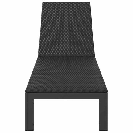 Solbädd Svart 206 x 62.5 x 74 cm konstrotting