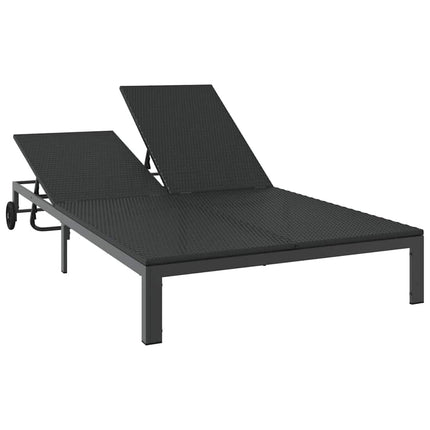 Solbädd Svart 206 x 115 x 75 cm konstrotting