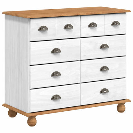 Hutch med låda ASKIM Vit 91 x 40 x 184 cm Massiv furu