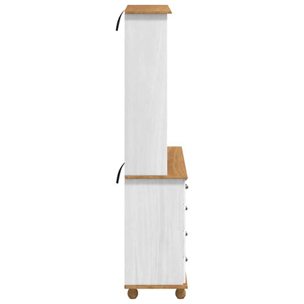 Hutch med låda ASKIM Vit 91 x 40 x 184 cm Massiv furu