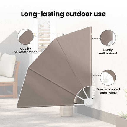 Balkongskärm 140 x 140 cm Polyester Taupe