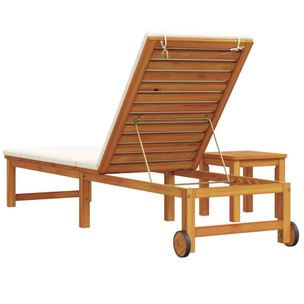 Solstol Reclining 2 pcs Brun Massivt Akaciaträ