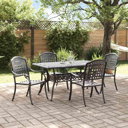 Trädgårdsmöbelset 5 pcs Svart Aluminium