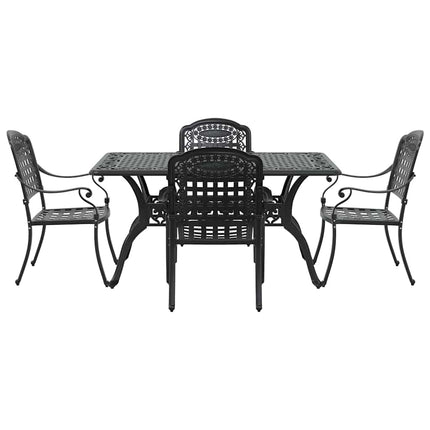Trädgårdsmöbelset 5 pcs Svart Aluminium