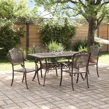 Trädgårdsmöbelset 5 pcs Brons Aluminium