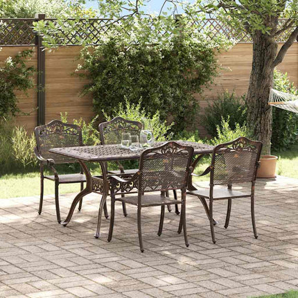 Trädgårdsmöbelset 5 pcs Brons Aluminium