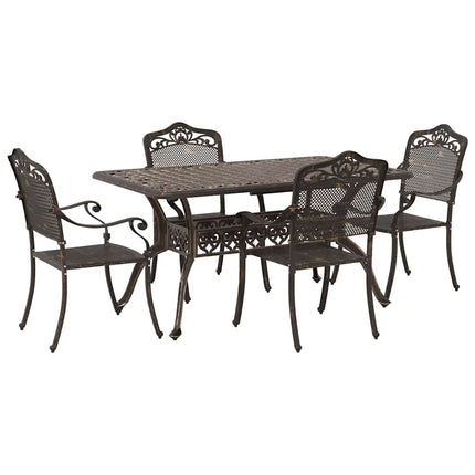 Trädgårdsmöbelset 5 pcs Brons Aluminium