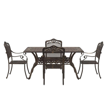 Trädgårdsmöbelset 5 pcs Brons Aluminium
