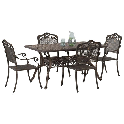 Trädgårdsmöbelset 5 pcs Brons Aluminium