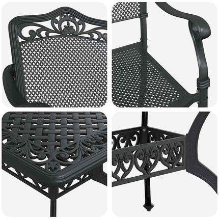 Trädgårdsmöbelset 5 pcs Svart Aluminium