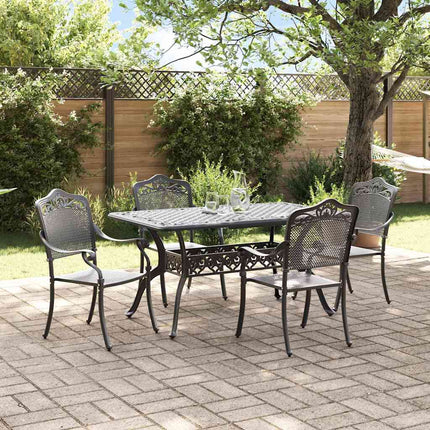 Trädgårdsmöbelset 5 pcs Svart Aluminium