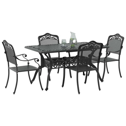 Trädgårdsmöbelset 5 pcs Svart Aluminium