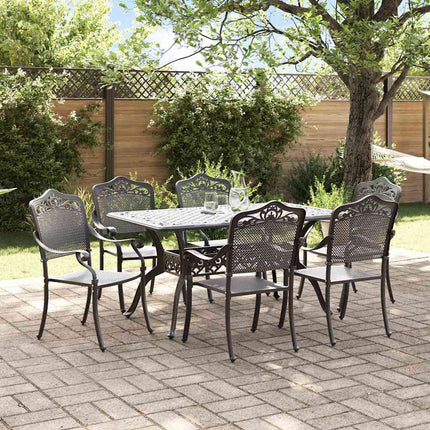 Trädgårdsmöbelset 7 pcs Svart Aluminium