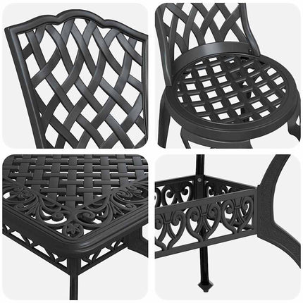 Trädgårdsmöbelset 5 pcs Svart Aluminium