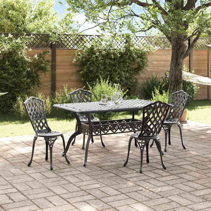 Trädgårdsmöbelset 5 pcs Svart Aluminium
