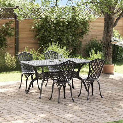 Trädgårdsmöbelset 5 pcs Svart Aluminium