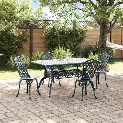 Trädgårdsmöbelset 5 pcs Grön Aluminium
