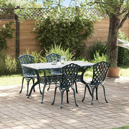 Trädgårdsmöbelset 5 pcs Grön Aluminium